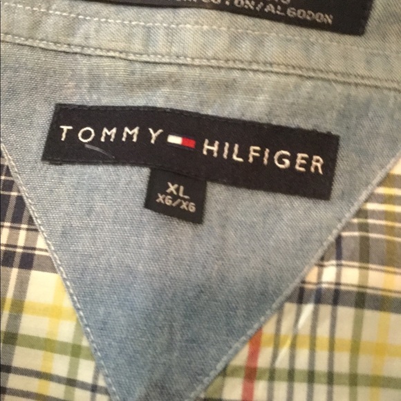Tommy Hilfiger plaid short sleeve button down top - Picture 3 of 3